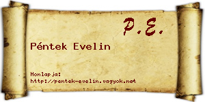 Péntek Evelin névjegykártya